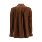 Ella Brown Silk Blouse