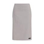 Miu Miu Gray Cotton Midi Skirt