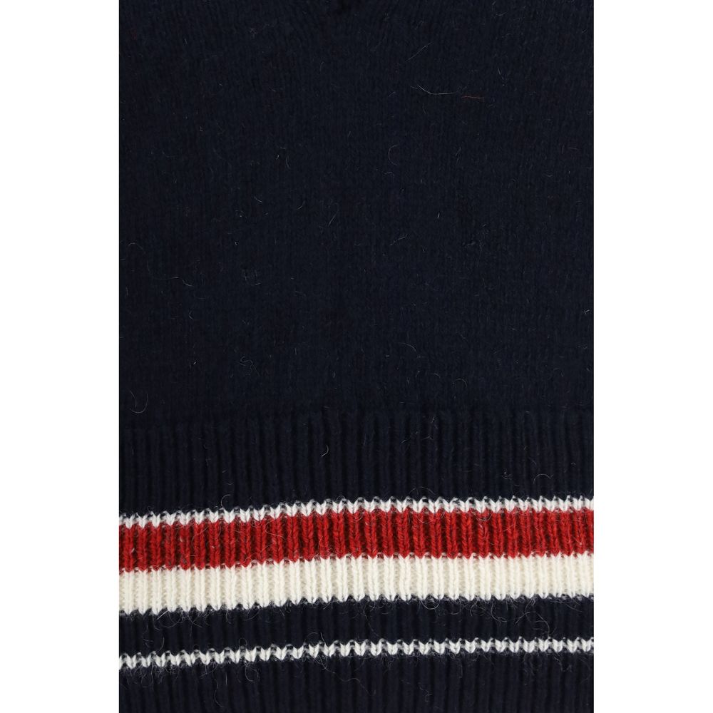 Thom Browne Blue Wool Oves Aries Sleeveles Sweater
