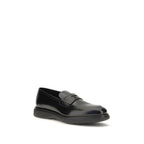 Ferragamo Black Calf Leather Bos Taurus Slip-On Loafers