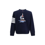 Thom Browne Blue Cotton Cardigan
