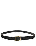 Dolce & Gabbana Black Canvas Leather Gold Metal Buckle Belt