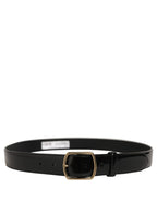 Dolce & Gabbana Black Patent Leather Gold Metal Buckle Belt