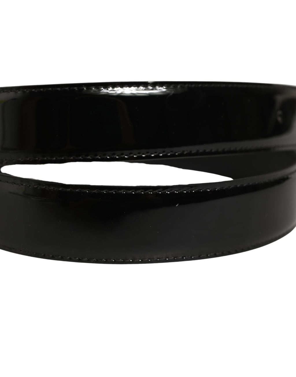 Dolce & Gabbana Black Patent Leather Gold Metal Buckle Belt