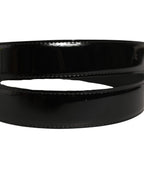 Dolce & Gabbana Black Patent Leather Gold Metal Buckle Belt