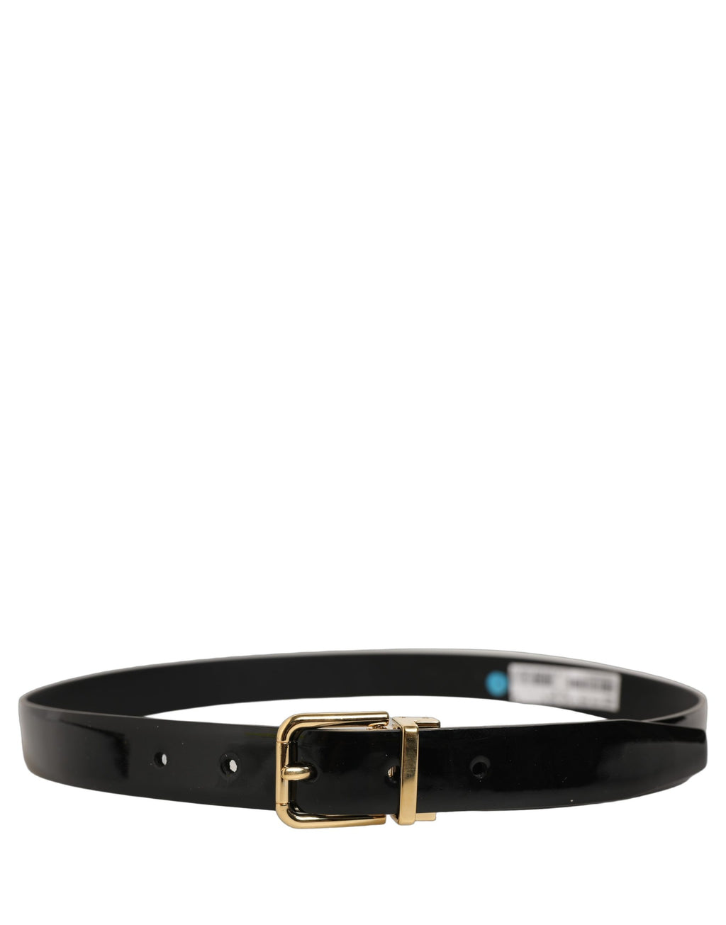 Dolce & Gabbana Black Classic Leather Gold Tone Buckle Belt