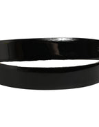 Dolce & Gabbana Black Classic Leather Gold Tone Buckle Belt