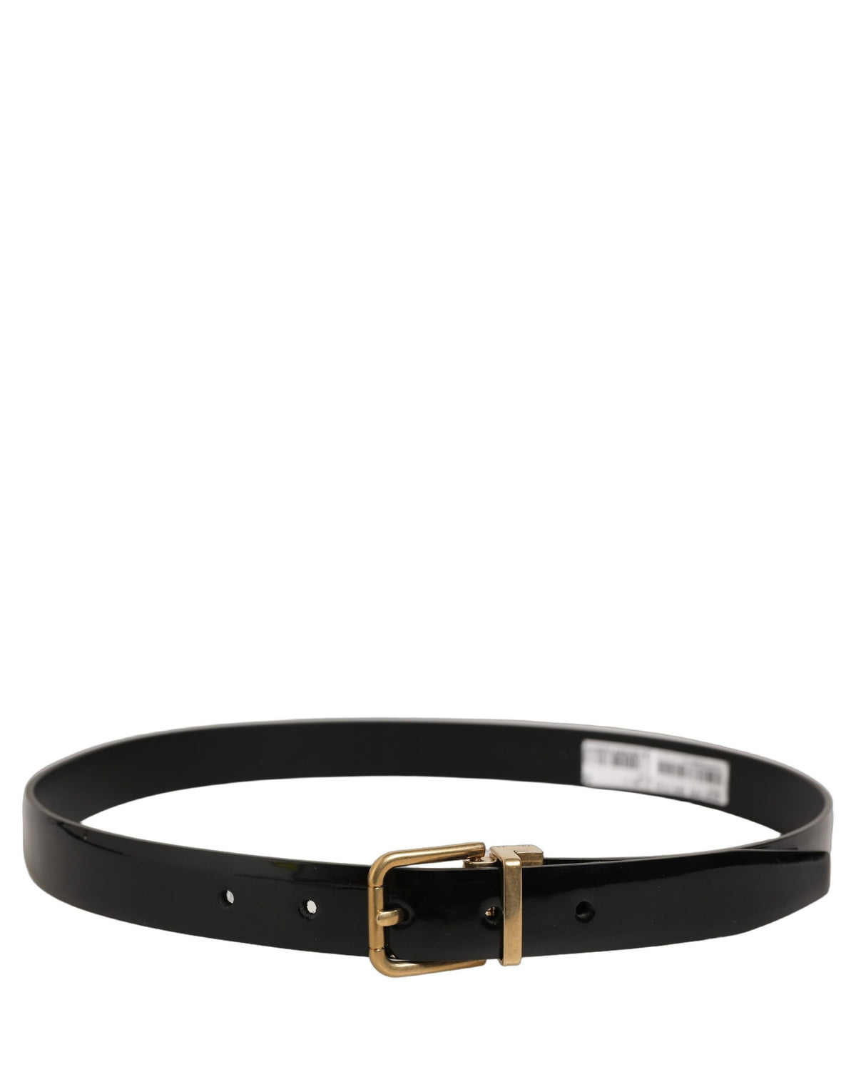 Dolce & Gabbana Black Classic Leather Gold Tone Buckle Belt