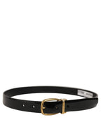 Dolce & Gabbana Black Classic Leather Gold Tone Buckle Belt