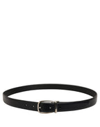 Dolce & Gabbana Blue Calf Leather Silver Metal Buckle Belt