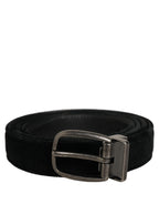 Dolce & Gabbana Black Cotton Metal Buckle Classic Men Belt