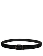 Dolce & Gabbana Black Cotton Metal Buckle Classic Men Belt