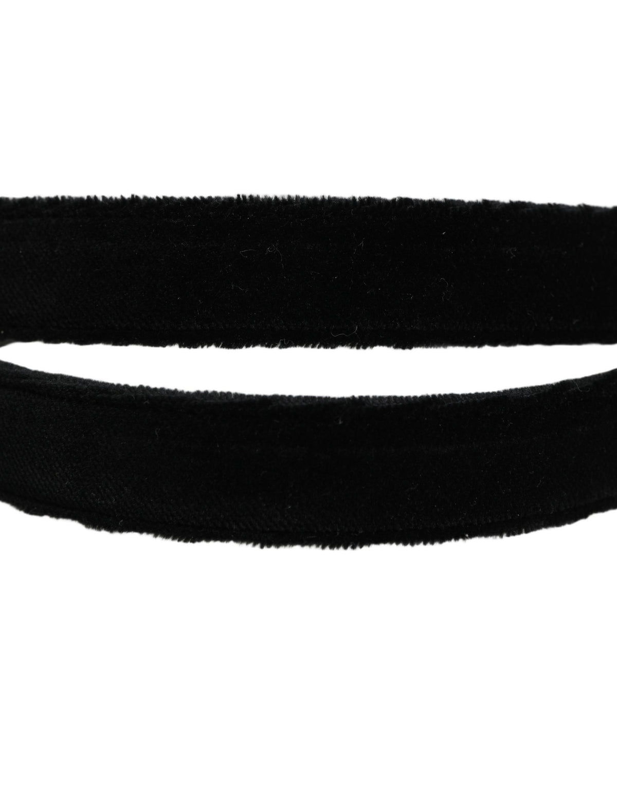 Dolce & Gabbana Black Velvet Silver Tone Metal Buckle Belt