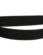 Dolce & Gabbana Black Classic Leather Silver Tone Buckle Belt