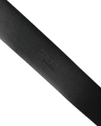 Dolce & Gabbana Black Calf Leather Classic Silver Buckle Belt