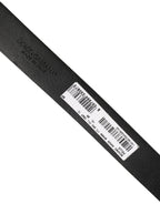 Dolce & Gabbana Black Classic Leather Silver Tone Buckle Belt