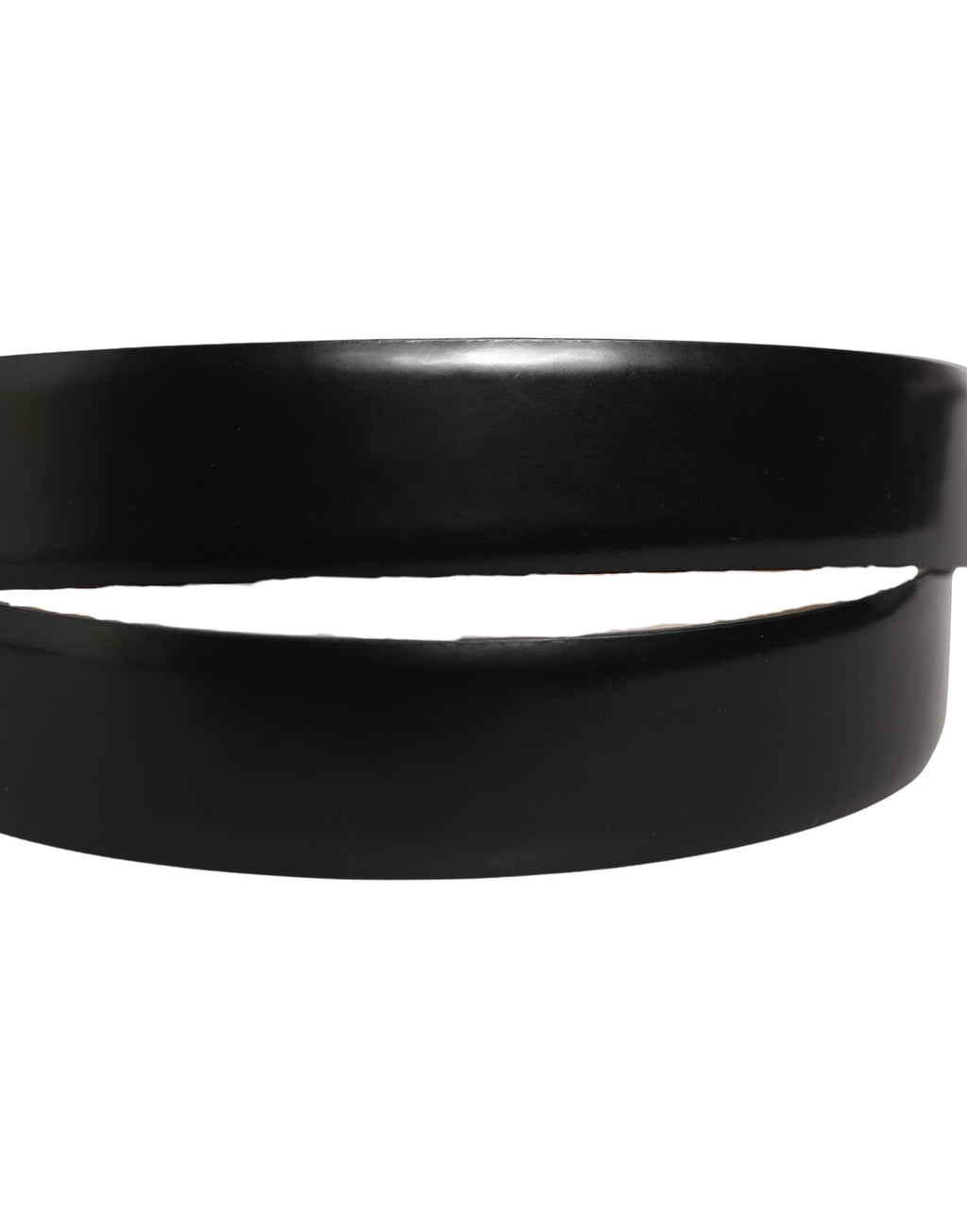 Dolce & Gabbana Black Calf Leather Silver Metal Buckle Belt