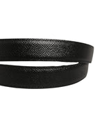 Dolce & Gabbana Men Black Calf Leather Gold Metal Buckle Belt