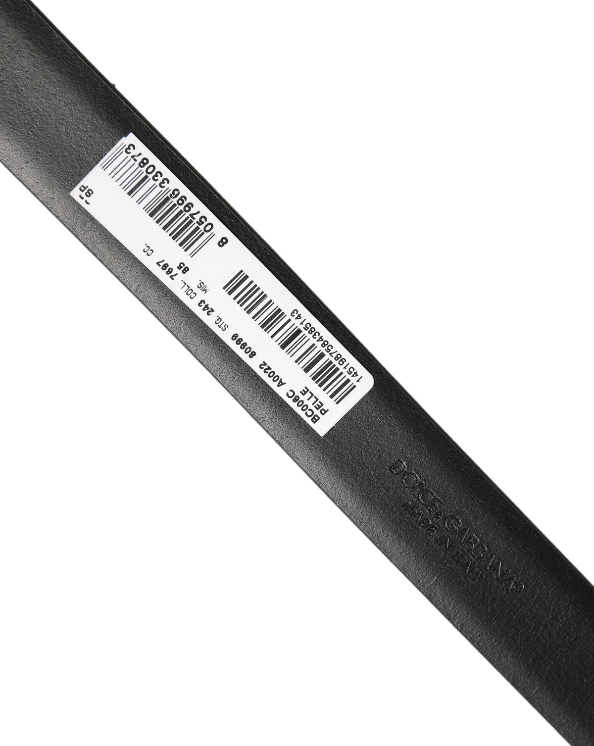 Dolce & Gabbana Black Classic Leather Silver Tone Buckle Belt