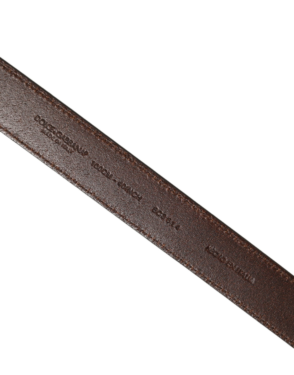 Dolce & Gabbana Brown Leather Gold Tone Metal Buckle Belt