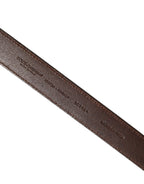 Dolce & Gabbana Brown Leather Gold Tone Metal Buckle Belt