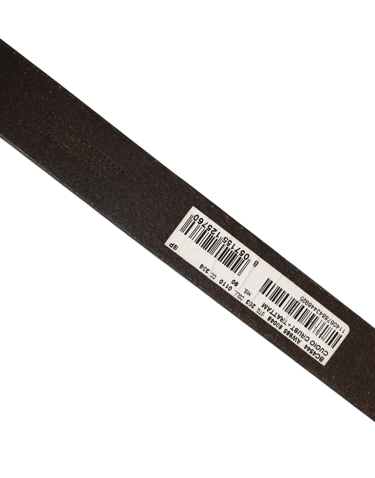 Dolce & Gabbana Brown Leather Silver Tone Metal Buckle Belt