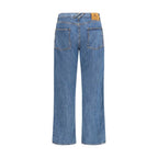 Burberry Blue Cotton Straight-Leg Jeans