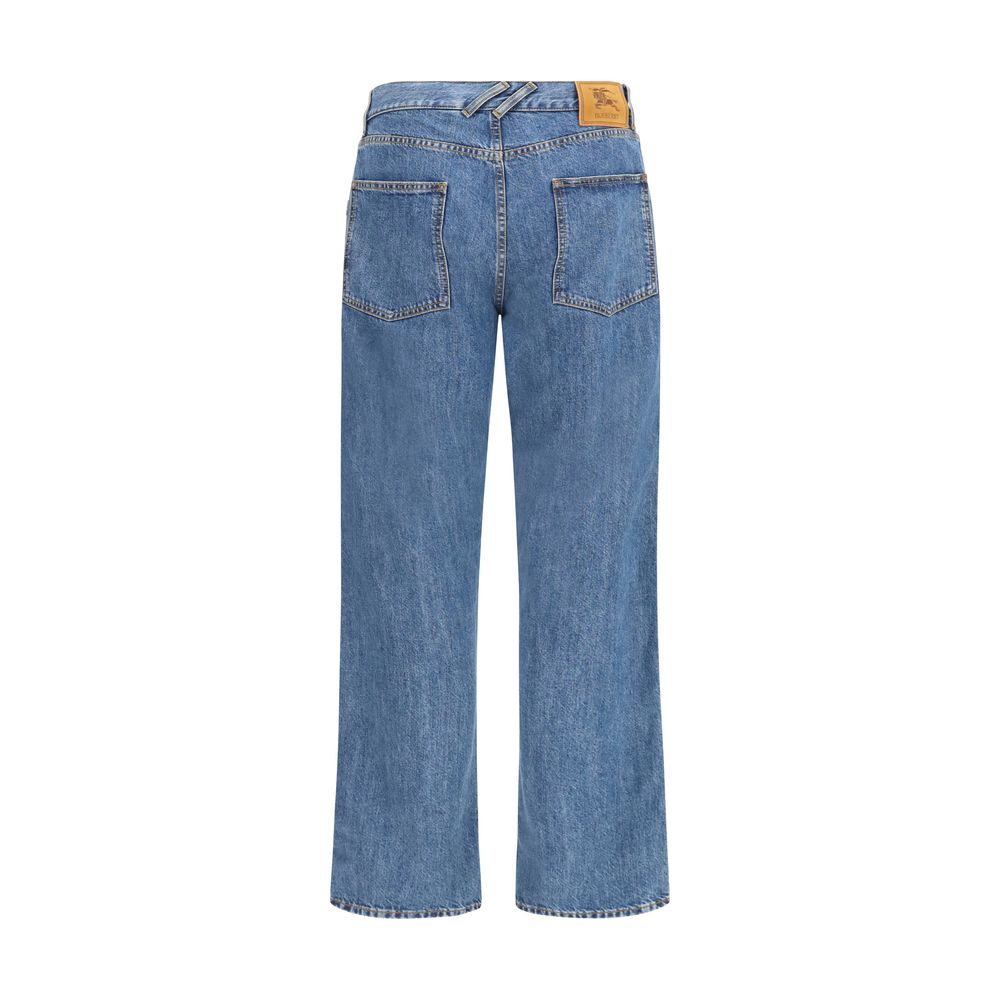 Burberry Blue Cotton Straight-Leg Jeans