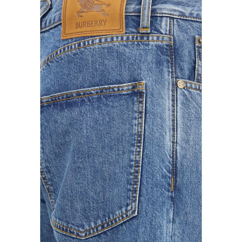 Burberry Blue Cotton Straight-Leg Jeans