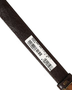 Dolce & Gabbana Men Brown Leather Gold Tone Metal Buckle Belt