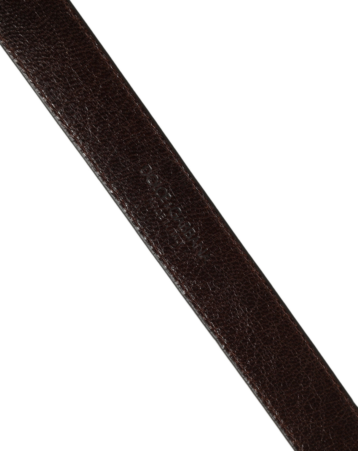 Dolce & Gabbana Men Brown Leather Gold Tone Metal Buckle Belt