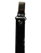 Dolce & Gabbana Black Adjustable Silver Metal Clips Suspenders