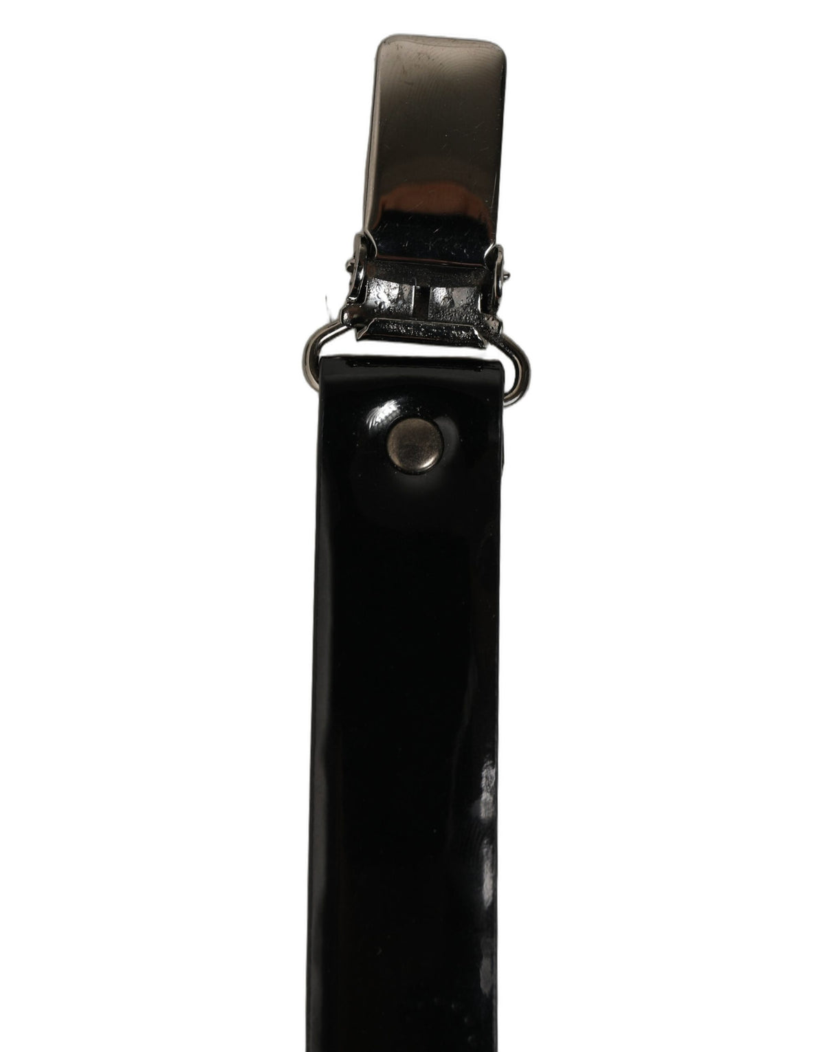 Dolce & Gabbana Black Adjustable Silver Metal Clips Suspenders