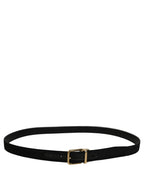 Dolce & Gabbana Black Canvas Leather Gold Metal Buckle Belt