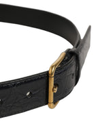 Dolce & Gabbana Beige Black Woven Leather Metal Buckle Belt