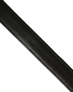 Dolce & Gabbana Silver Black Floral Jacquard Metal Buckle Belt