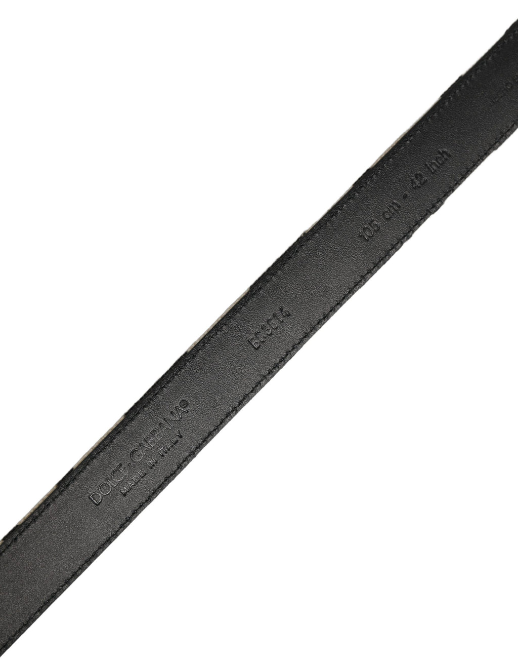 Dolce & Gabbana Black Ivory Silver Tone Metal Buckle Belt