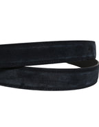Dolce & Gabbana Men Black Leather Gold Tone Metal Buckle Belt
