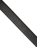 Dolce & Gabbana Men Black Leather Gold Tone Metal Buckle Belt