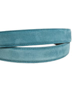 Dolce & Gabbana Men Blue Suede Gold Tone Metal Buckle Belt