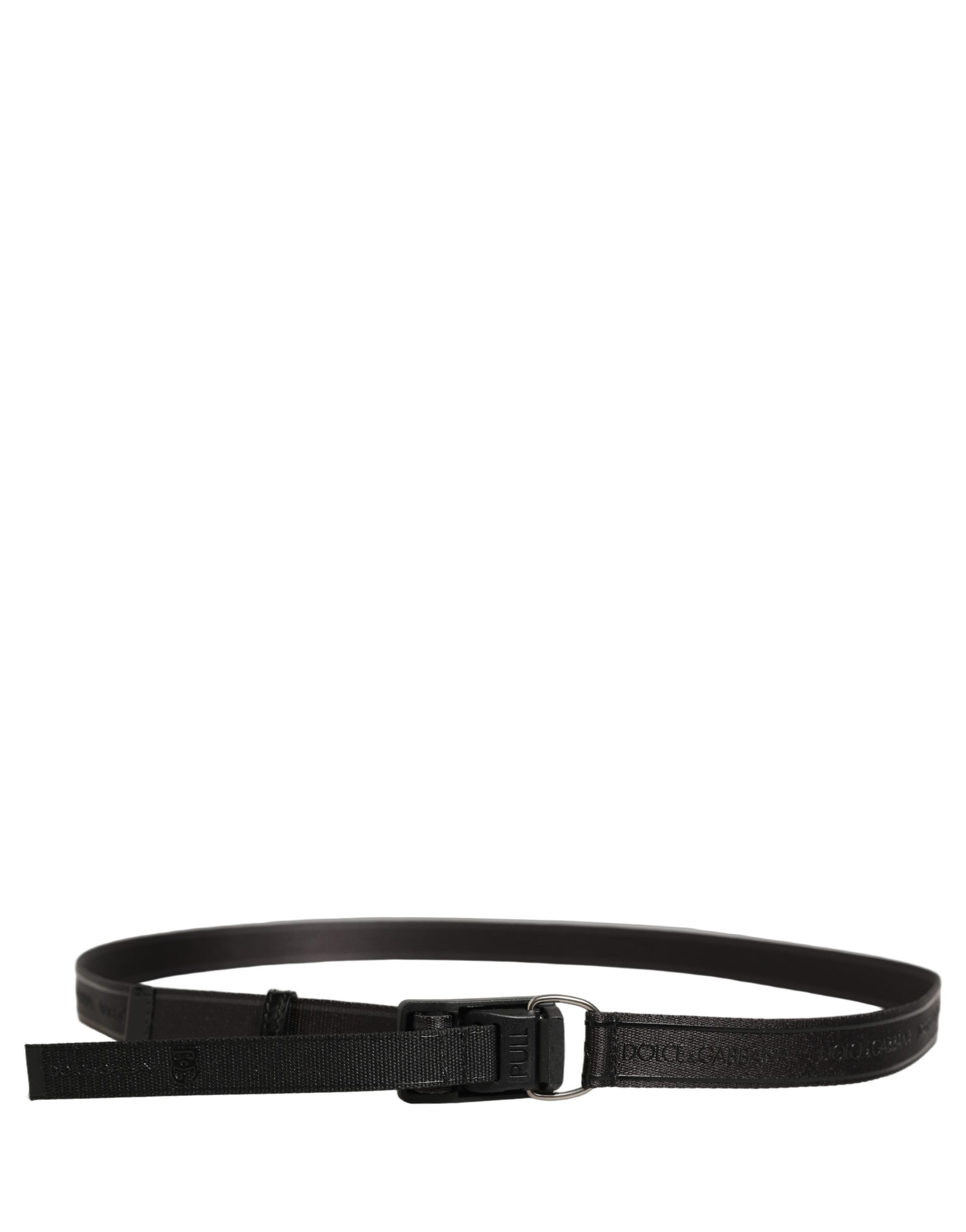 Dolce & Gabbana Men Black Nylon Webbing Plastic Buckle Belt