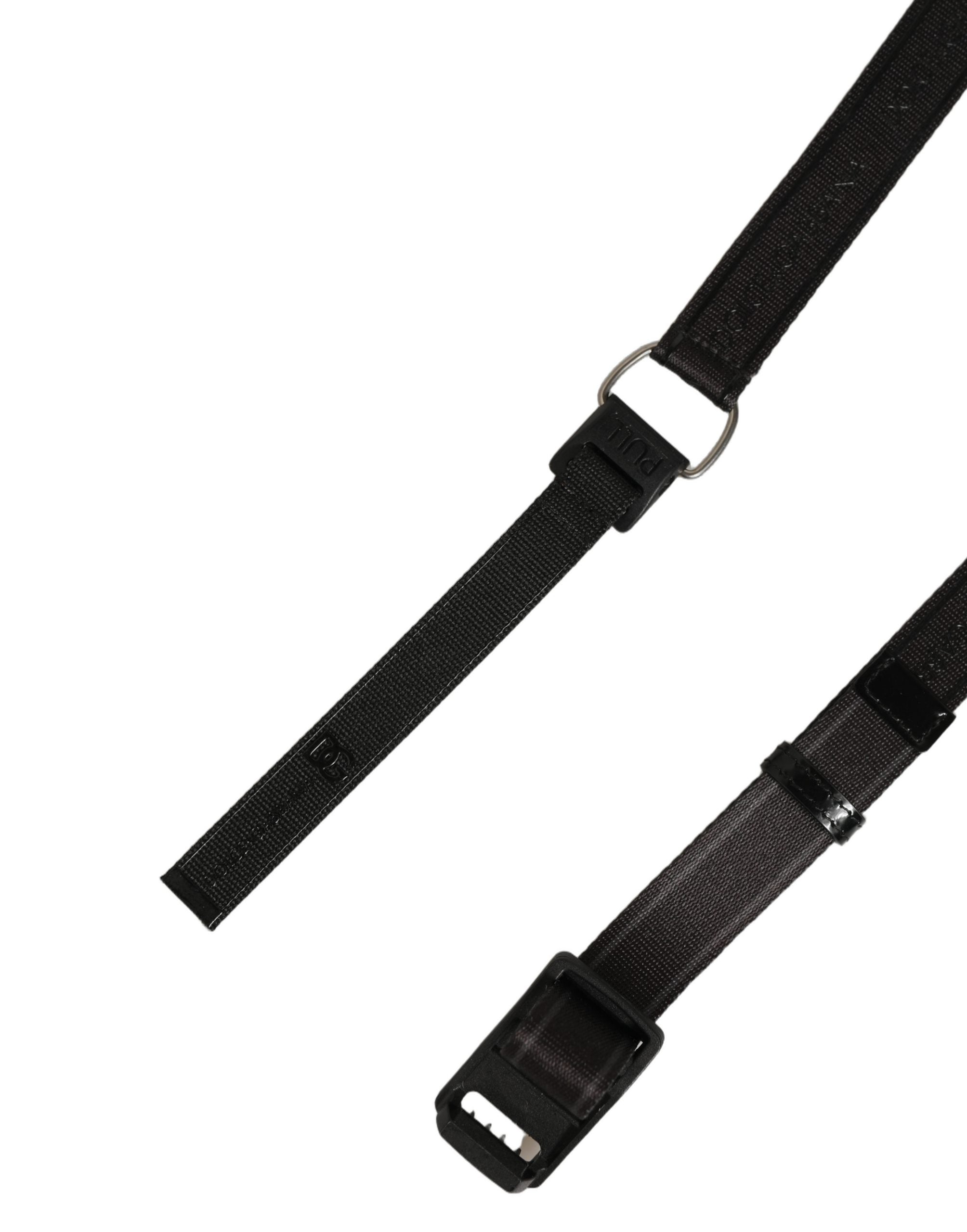 Dolce & Gabbana Men Black Nylon Webbing Plastic Buckle Belt