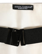 Dolce & Gabbana White Men Wide Waist Belt Cotton Cummerbund