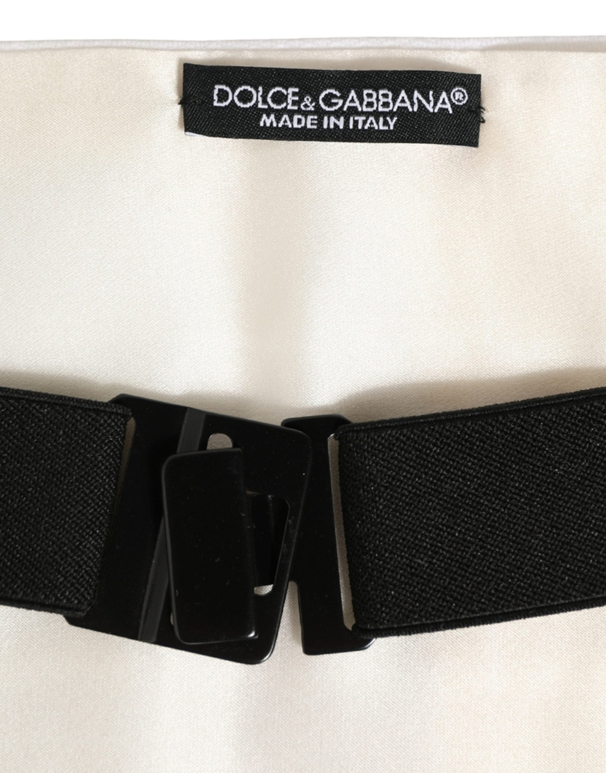 Dolce & Gabbana White Men Wide Waist Belt Cotton Cummerbund