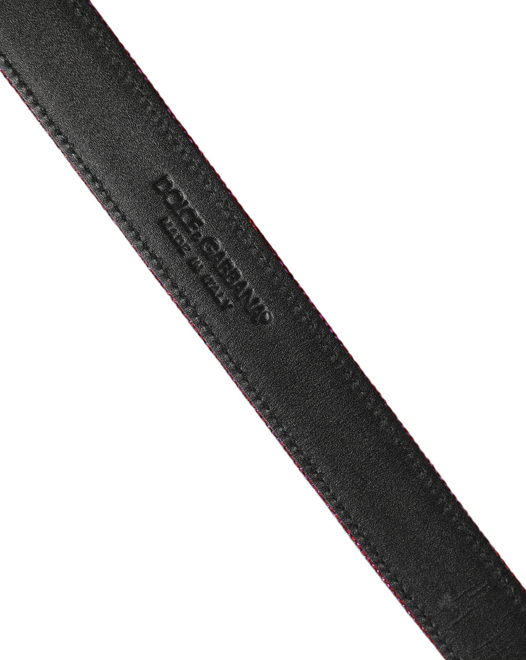 Dolce & Gabbana Men Fuchsia Glitter Silver Metal Buckle Belt