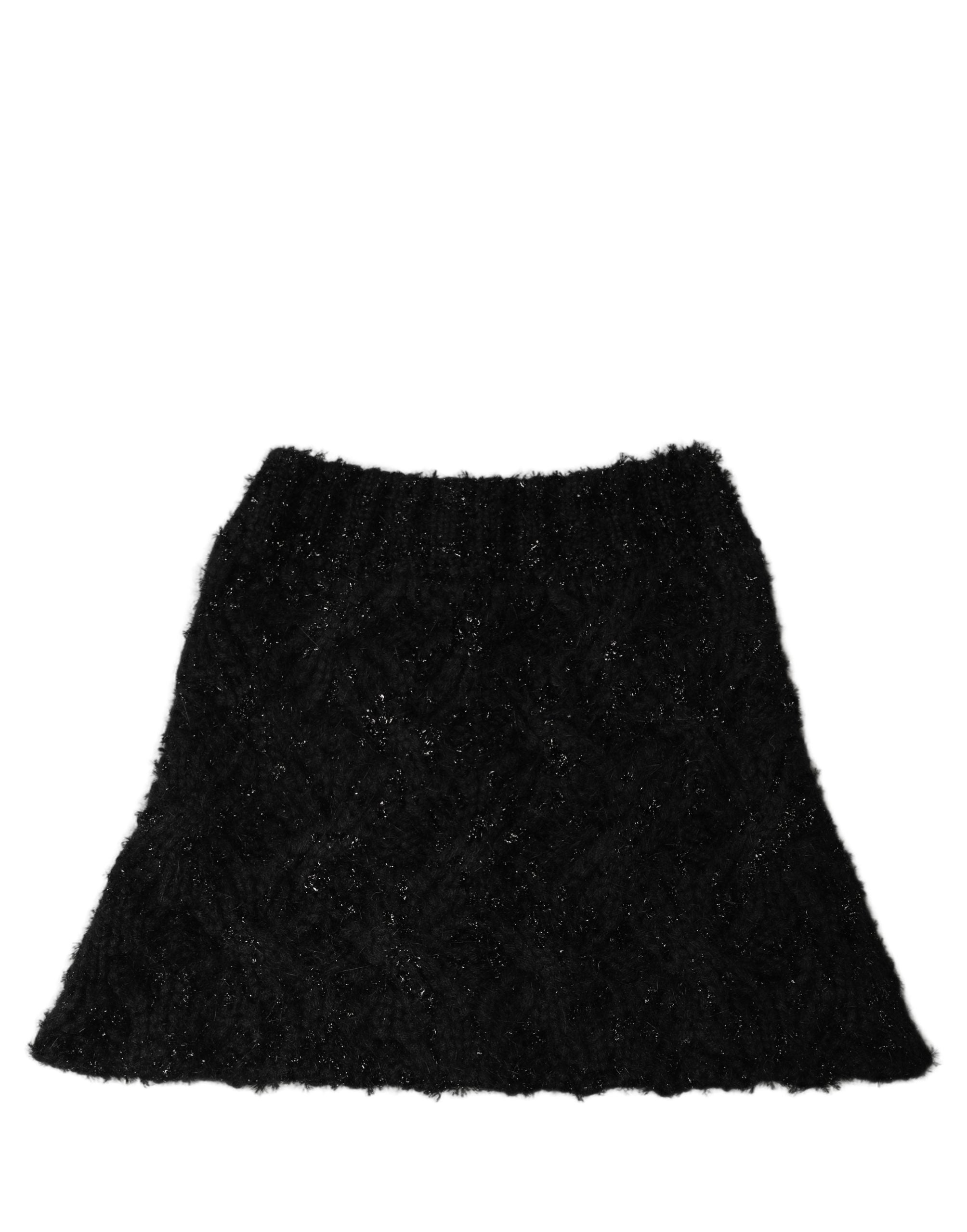 Dolce & Gabbana Men Black Cashmere Knitted Neck Warmer Scarf