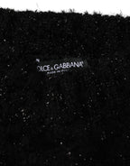 Dolce & Gabbana Men Black Cashmere Knitted Neck Warmer Scarf