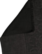 Dolce & Gabbana Black DG Logo Fringed Edge Lace Stole Scarf