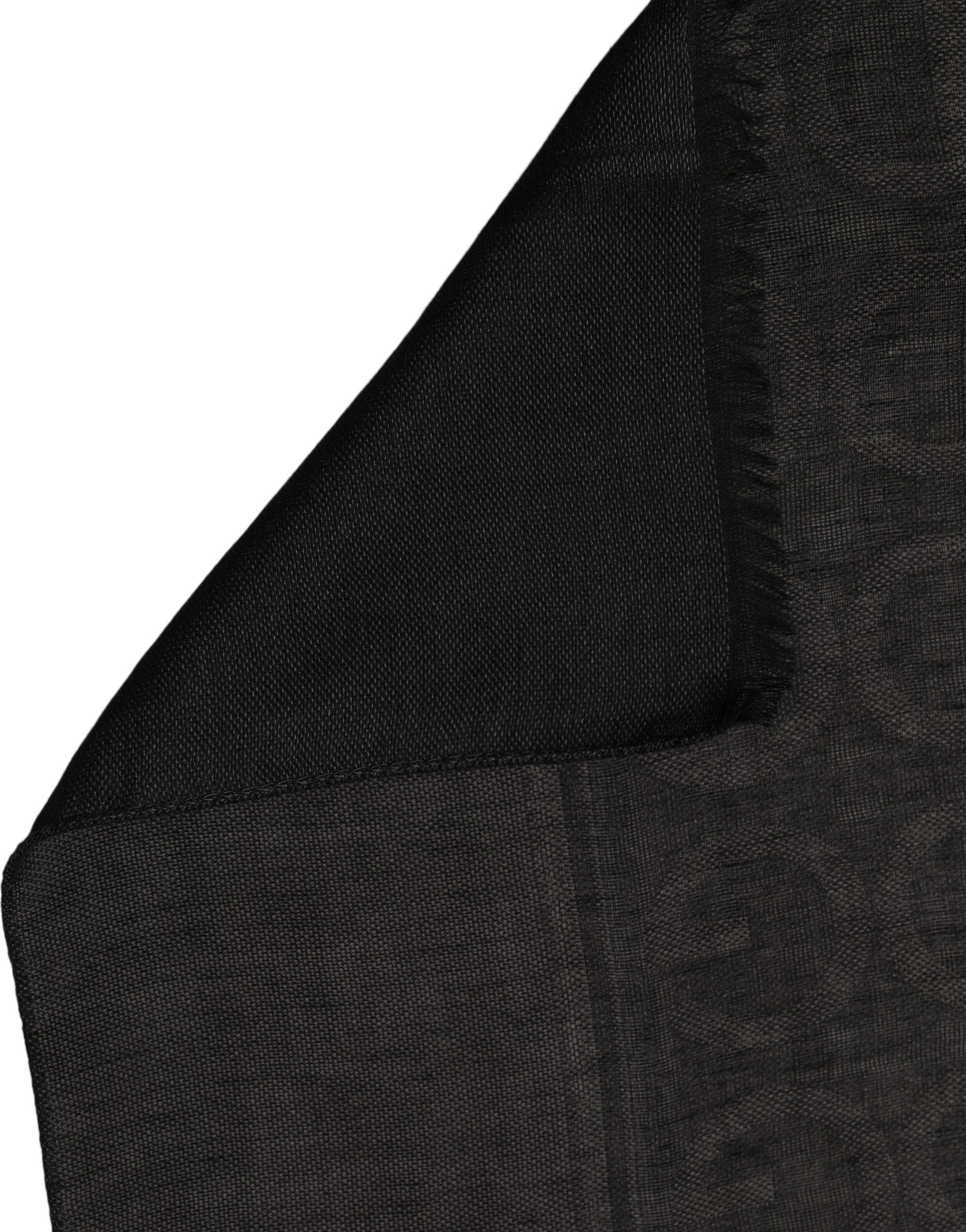 Dolce & Gabbana Black DG Logo Fringed Edge Lace Stole Scarf