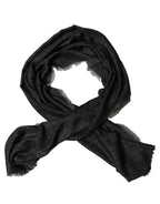 Dolce & Gabbana Men Black Viscose Polka Dot Fringe Shawl Lace Stole